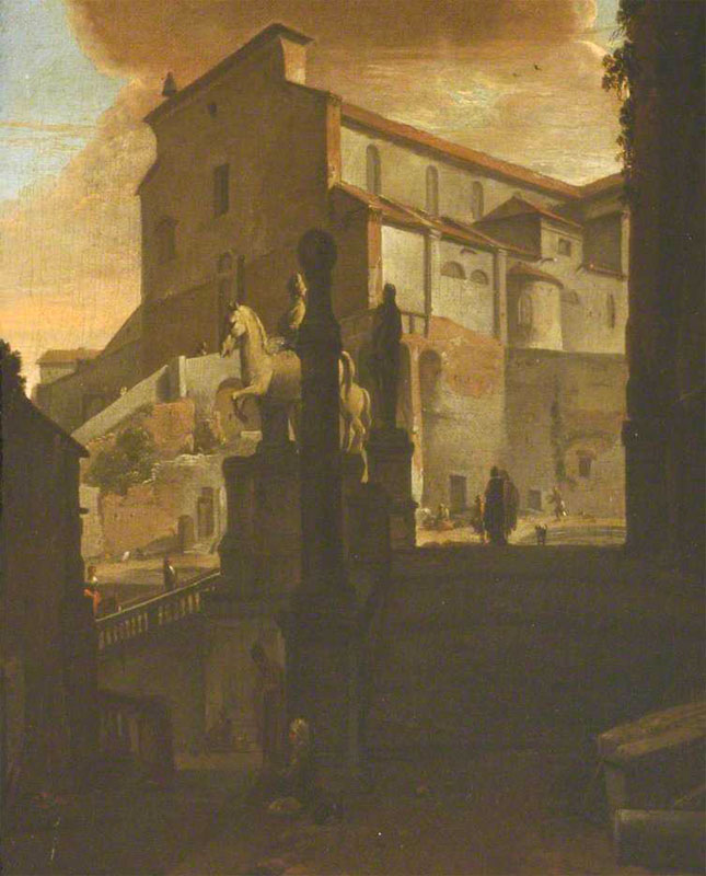 Jan Wyck, Le Capitole, Ara Coeli et Statue équestre